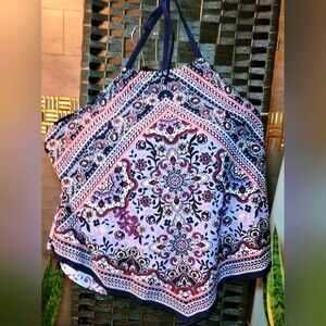 NWT BUILT IN BRA HALTER TIE BACK ADJUSTABLE SWIM BATHING SUIT TOP PLUS SIZE